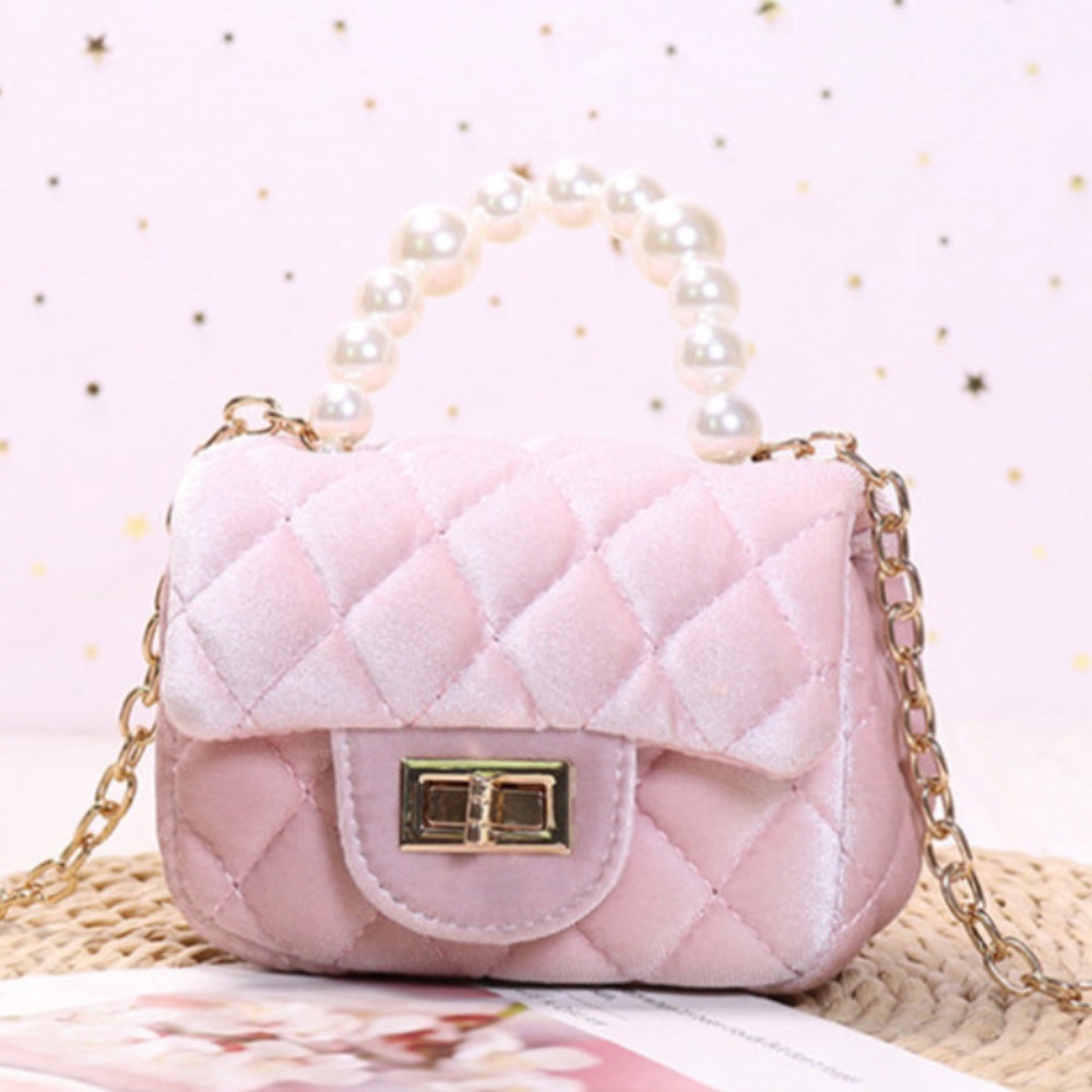 NWT Velour Quilted Mini Micro Purse